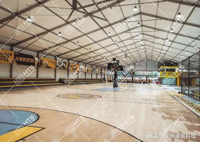 球盟会入口：篮球场铝合金蓬房可以直接在水泥地上搭建使用(图2)