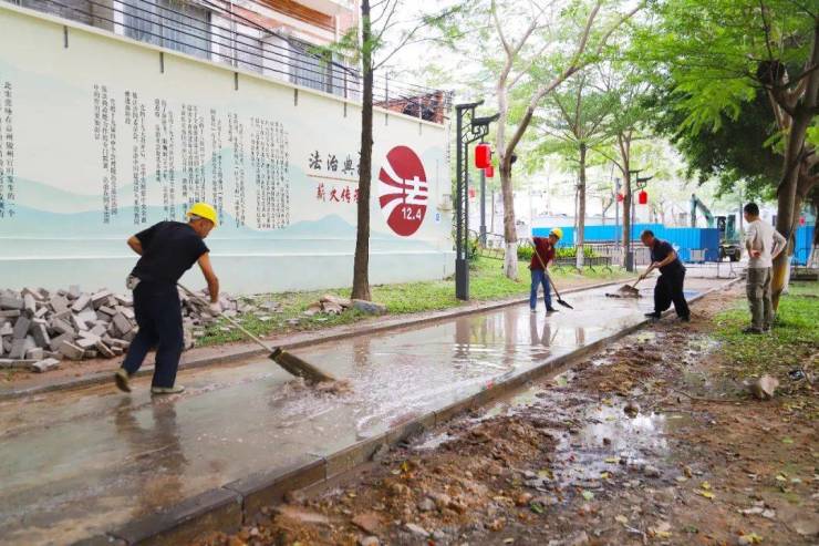 谢岗镇育贤湖公园慢行系统升级改造预计本月底完工(图3)