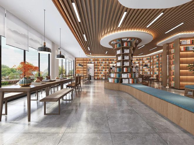 静谧阅读空间：书店装修效果图精选(图3)