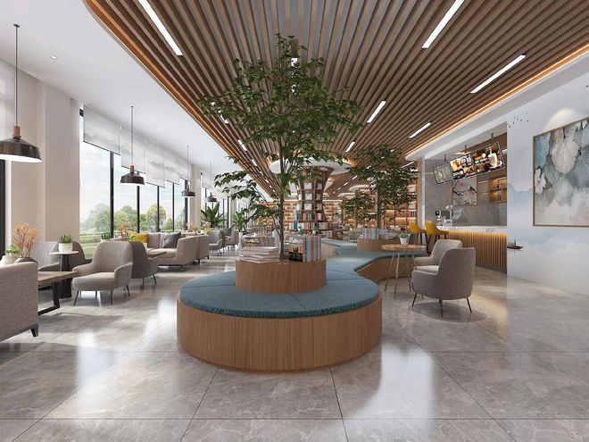 静谧阅读空间：书店装修效果图精选