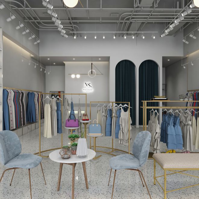 球盟会：潮流空间打造：服装店装修效果图精选(图3)