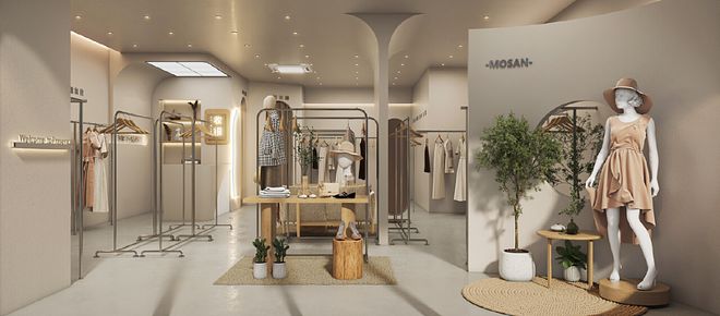 球盟会：潮流空间打造：服装店装修效果图精选(图2)